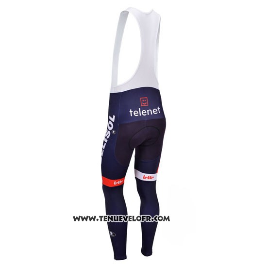 2013 Maillot Ciclismo Lotto Belisol Violet et Blanc Manches Longues et Cuissard